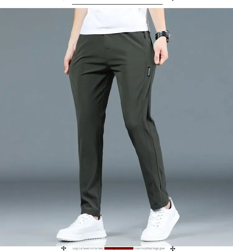 Calça masculina de seda