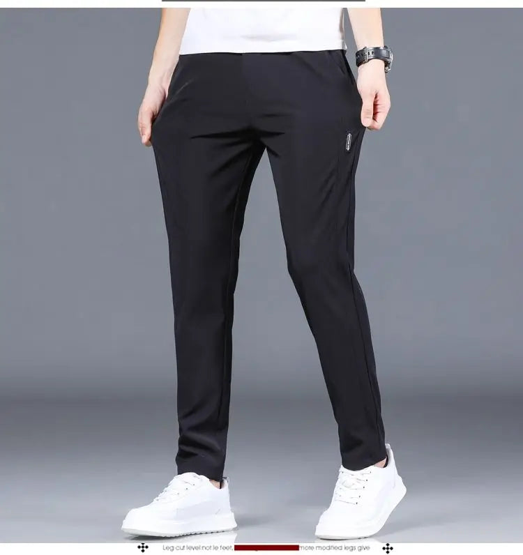 Calça masculina de seda