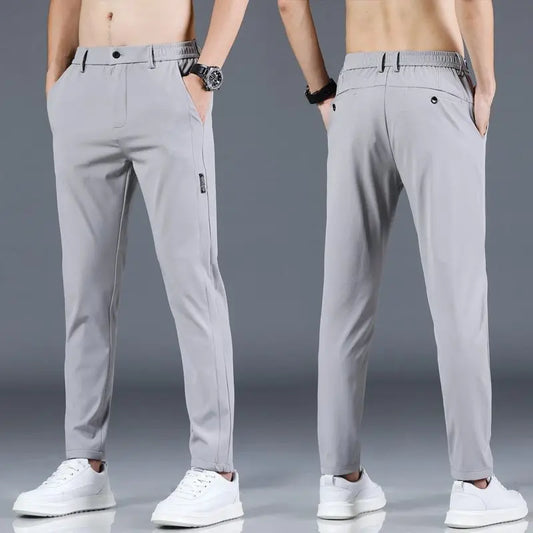 Calça masculina de seda